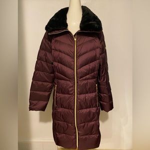 MICHAEL Michael Kors Packable Down Coat with Removable Faux Fur Collar
